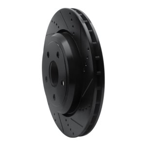 Dodge Durango Brake Rotor (1) - Rear Right - R1 Concepts - Drilled & Slotted - Black - `12-`25